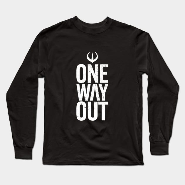 One Way Out Andor White Long Sleeve T-Shirt by pmcmanndesign